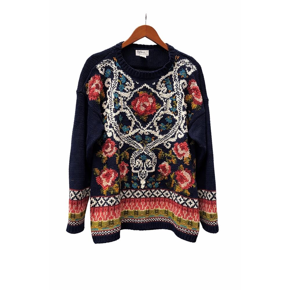 1990s All Points By Reference Point Folk Floral K… - image 1